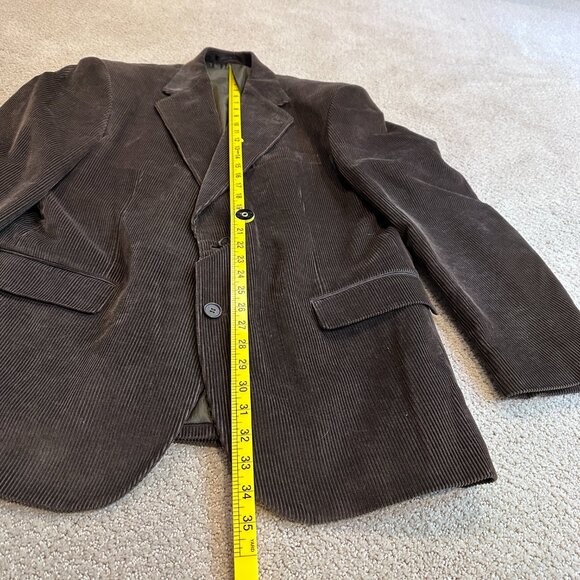 Hunt Valley Blazer Sports Coat Corduroy Brown 2 Button Back Vent Academia Sz 44L - Picture 9 of 16